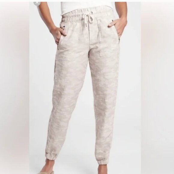 Athleta Cabo Linen/Cotton Blend Jogger Pant - Picture 1 of 6